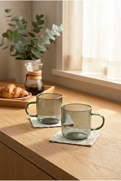 FH finehome Noli 2-Pack Glass Mug 380ml Smoked