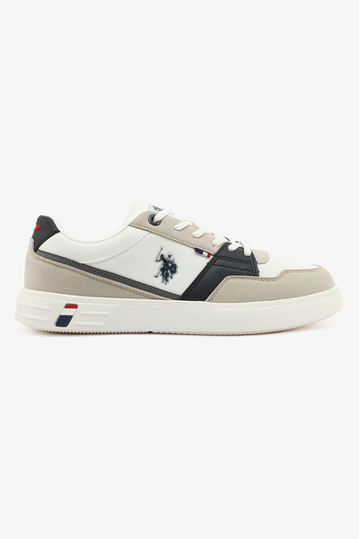 U.S. Polo Assn. أحذية رياضية بيضاء للرجال - خفيفة الوزن، تسمح بالتهوية ومريحة