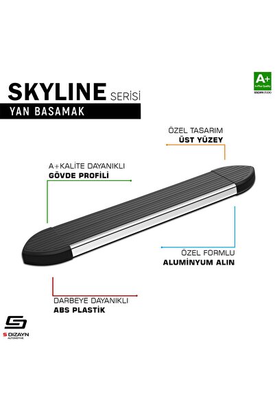 Drs Tuning S-Dizayn Dacia Logan 2 MCV Skyline Krom Yan Basamak 183 Cm 2013-20...