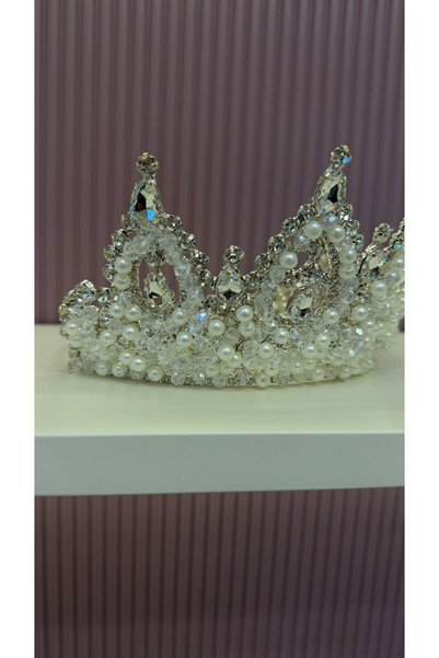 BYYEŞO Coroană cu design de broderie cu perle