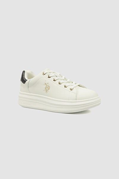 U.S. Polo Assn. Women's White Low-Top Exclusive Sneakers - Comfort, All-Day W...