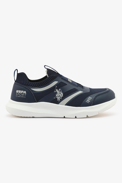 U.S. Polo Assn. حذاء رياضي للأطفال باللون الكحلي، منخفض الرقبة، سهل الارتداء ...
