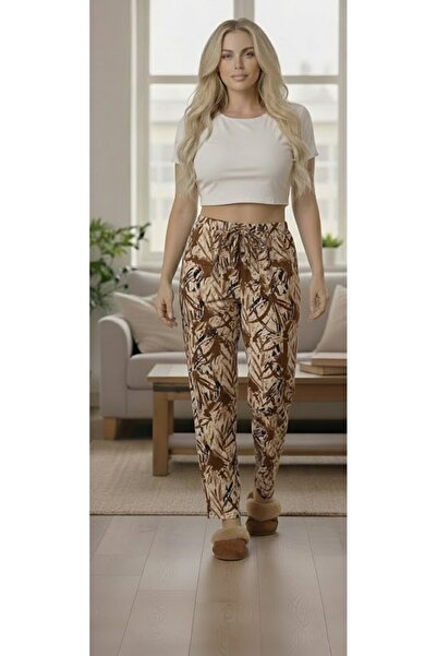 THEBEK Yumoş Velvety Suede Patterned Battal Pajamas Comfortable Fit-Pattern T...