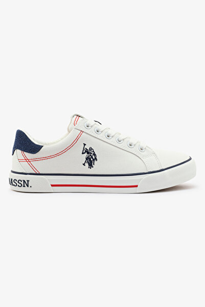 U.S. Polo Assn. Women's All-White Low-Top Sneakers - Classic Minimalist Desig...
