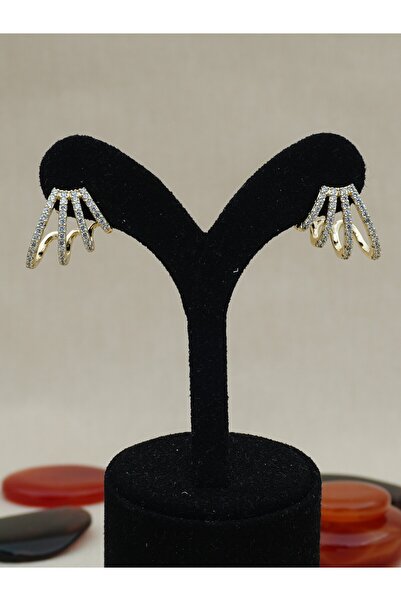 Bilge Takı Vip Gold Color Multi-Bar Zircon Stone Xuping Steel Earrings Trend ...