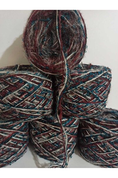 İPEK YÜN İPLİK DÜNYASI Angora Knitting Yarn 3 Ply (White, Burgundy, Bitter Br...