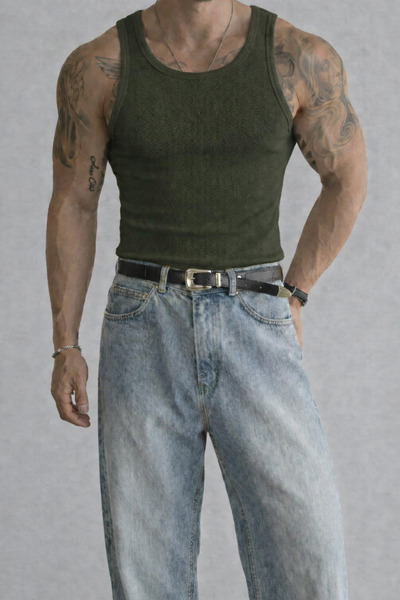 YAKAMEL Men's Standard Fit Normal Cut Tissue Flexible Thick Straps Sports Tan...