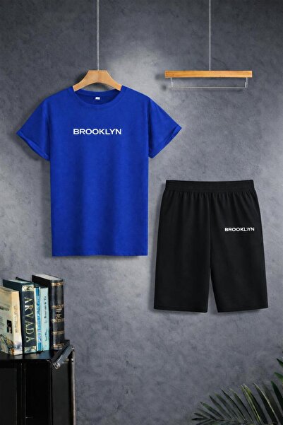 zeag Unisex Brooklyn Printed Shorts T-Shirt Tracksuit Set