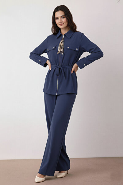 benguen Scarf Double Set N7203 Navy Blue