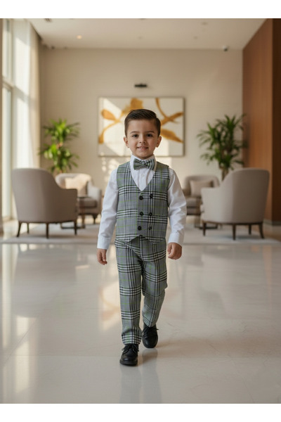 WENA KİDS Costum pentru băieți, cu vestă și cămașă, 1-4 ani