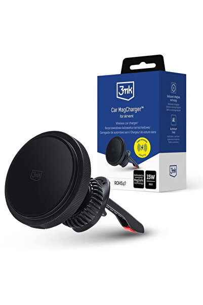 3MK Suport pentru Masina cu Incarcare Wireless, Grila de Ventilatie, MagSafe/...