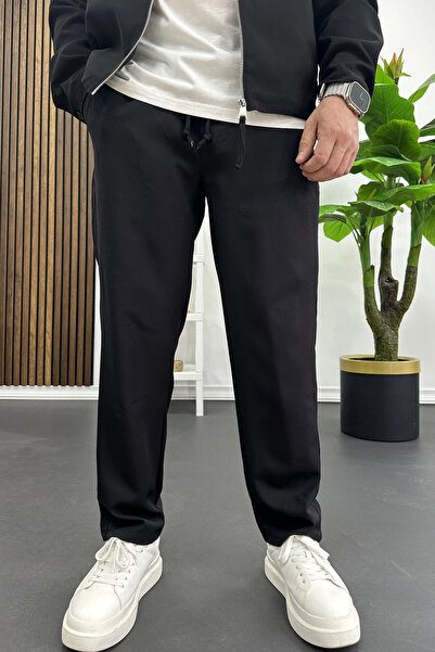 Edwox Men's Straight Jogger Pants Black Edw451