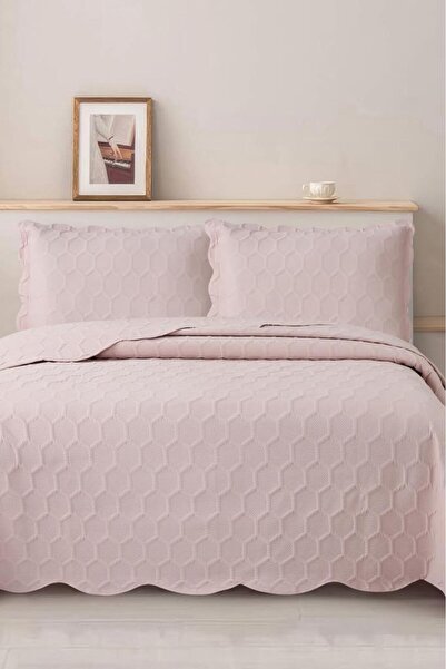 Çeyiz Diyarı Geneva Fiber Filled Double 240X260 cm Bedspread Powder