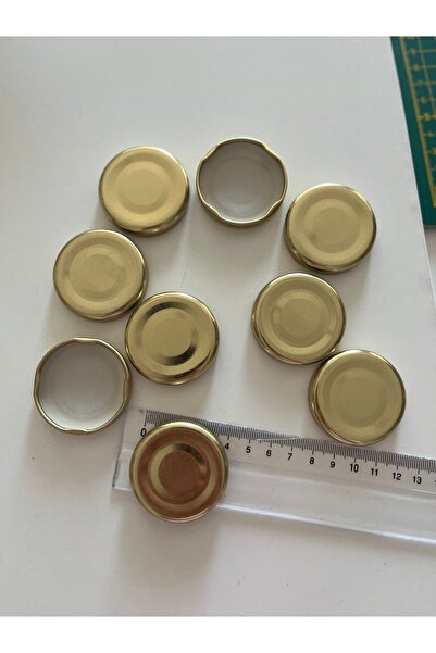 partici dükkanı Mini Jar Lid - 4.5cm - Gold Color - 30 Pieces