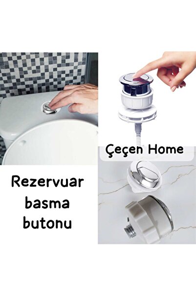 ÇEÇEN HOME Rezervuar Iç Takım Basma Butonu Sifon Basma Aparatı Pump-up