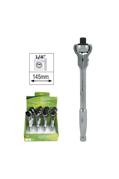 JBM Clichet 72 Dinti Cu Cap Rotativ Si Maner Metalic- 1/4`