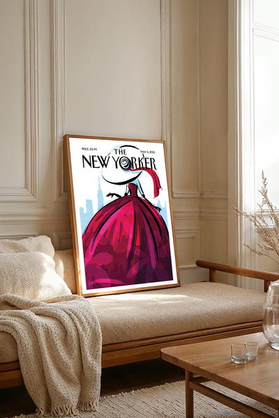 Dekorsiahome One Piece Wooden Framed Newyorker Cover Painting Tk2775