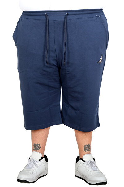 ModeXL Mode XL Men's Large Size Embroidered Shorts Sail 25502 Indigo