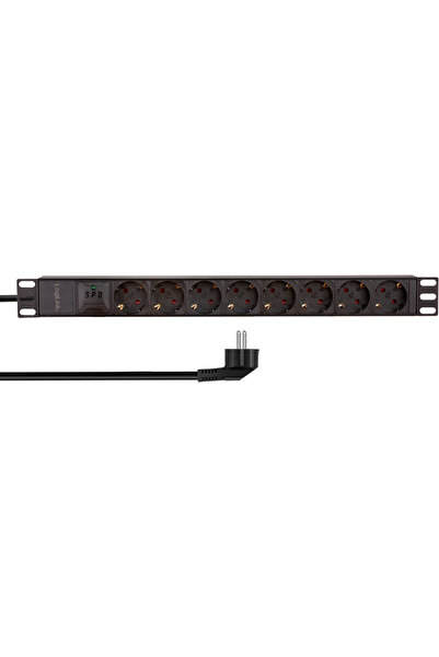 LogiLink PDU 1U for 19 inch rack, 8 Schuko sockets