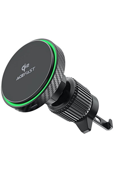Acefast Suport auto wireless pentru telefon, lumină ambientală LED, Qi2, 15W ...