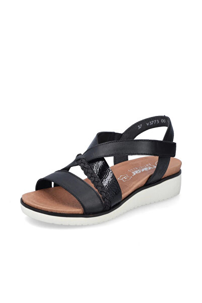 Rieker V3773-00 black leather sandals