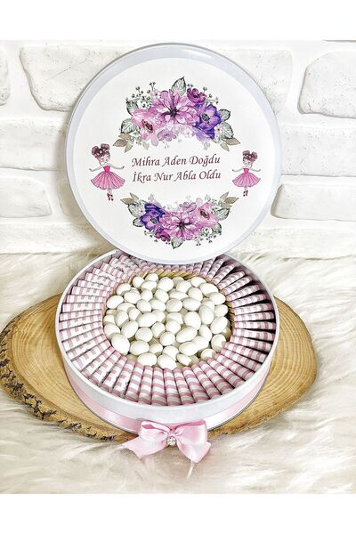 Sweet Story 100 Adet+200 Gr Draje Kız Kardeş Temalı İsme Özel Kız Bebek Hoşge...