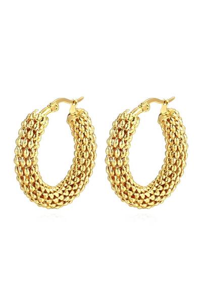 Ilinaa Cercei din oțel inoxidabil placat cu aur de 18K, Intensity, model in r...