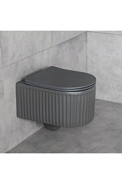 LENA - Asma Klozet Mat Füme Kapak Dahil OUTLET - ET-W1000MF-