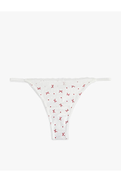 Koton Chiloți din satin cu imprimeu panglică și detaliu din dantelă, cu croia...