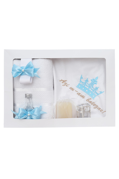 Recostore Αγορίστικο κοστούμι βάπτισης με κορώνα, μπλε, 7 τεμάχια, Recostore®...