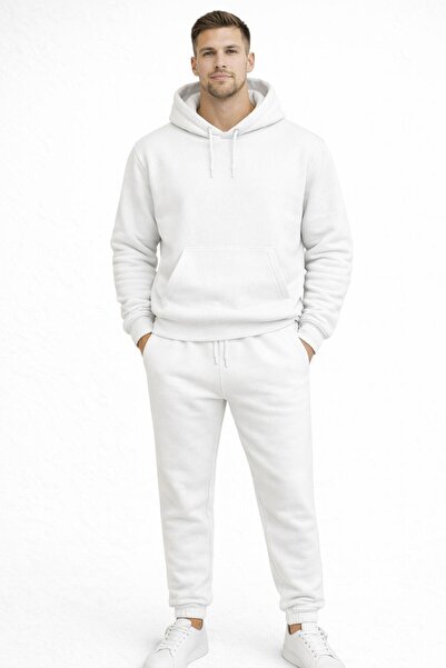 WENMİNG Men's Hooded Tracksuit Set 3 Yarn Regular Thick Fabric Comfortable Fi...