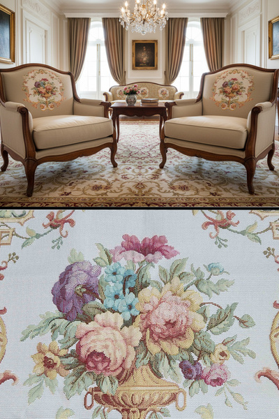 B'DEKOR DÖŞEMELİK KUMAŞ Klasik Provans Goblen Desen Berjer Kaplama Kumaşı