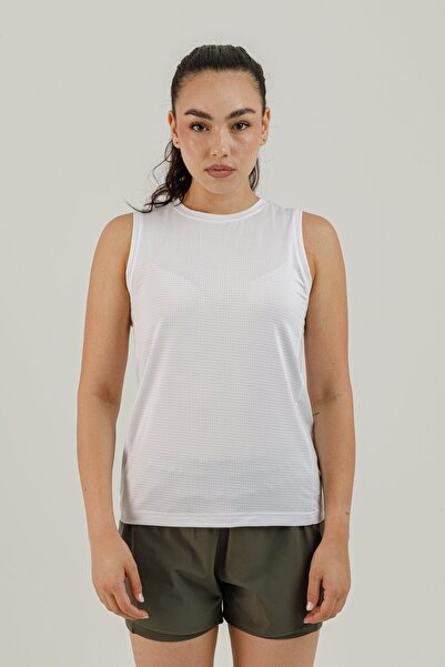 Airlife Sportswear Zero Collar and Sleeveless Women's Athlete T-Shirt White