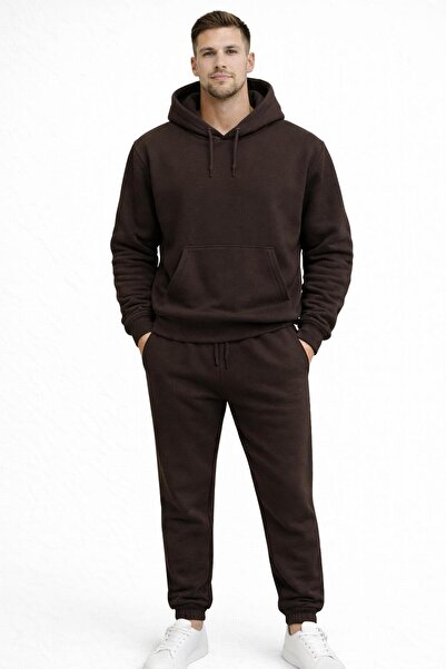 WENMİNG Men's Hooded Tracksuit Set 3 Yarn Regular Thick Fabric Comfortable Fi...