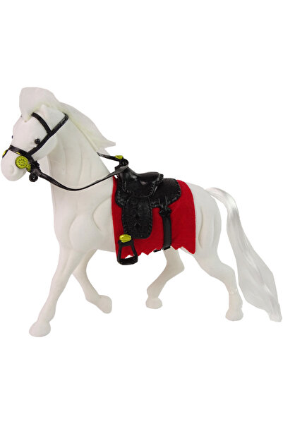LeanToys Lean Toys Figure White Horse Saddle Farm