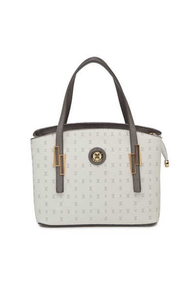 Tergan Beyaz Print Kadın Omuz Çantası - S1WPR0000805-U1A