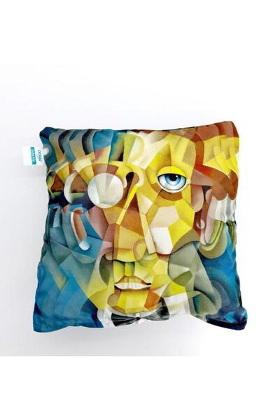 Doqu Home Cubism cu model cu imprimeu Umplut cu interior K pernă pentru canap...