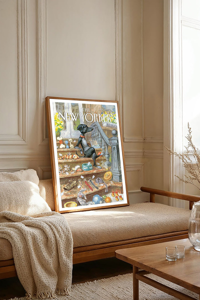 Dekorsiahome One Piece Wooden Framed Newyorker Cover Painting Tk2776