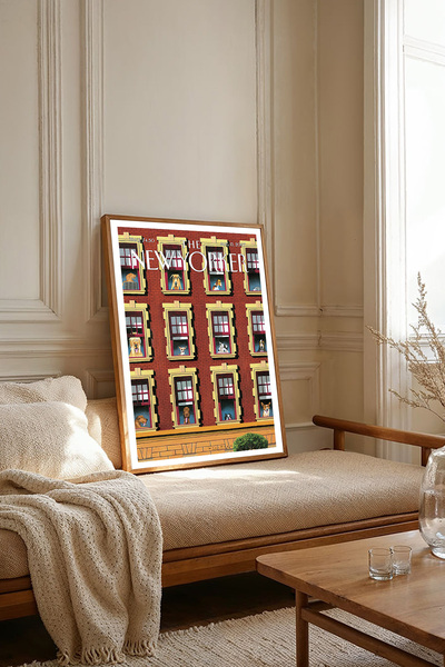 Dekorsiahome One Piece Wooden Framed Newyorker Cover Painting Tk2780