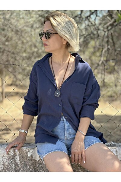 SİSTA MODA 499 Premium Long Sleeve, Single Pocket, Muslin Shirt