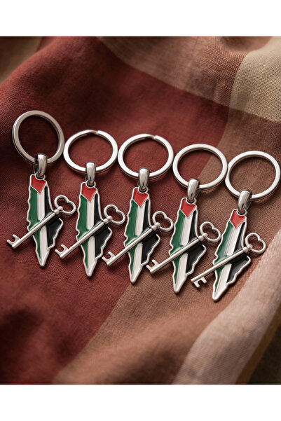 Zaytoon 5'Li Palestine Colorful Map Keychain Unisex A300010-05