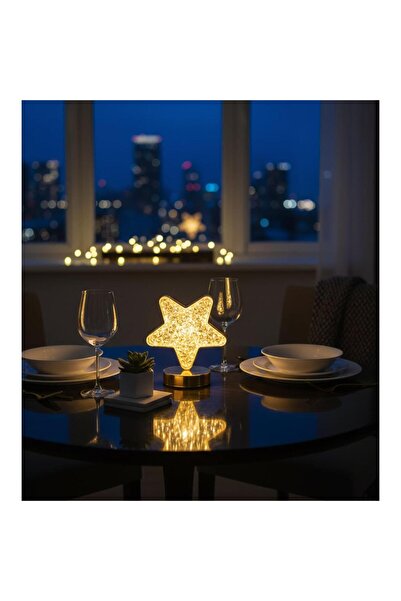 BEST PARTİ Dekoratif Yıldız Kristal Masa Lambası