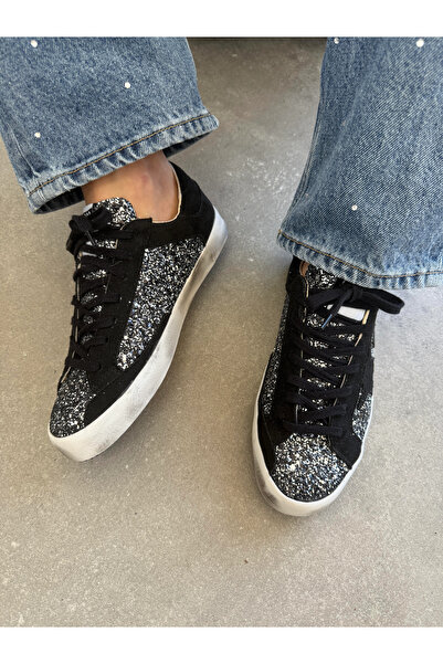 Banksy Star Embroidered Sneakers Casual Sports Shoes (Distressed)