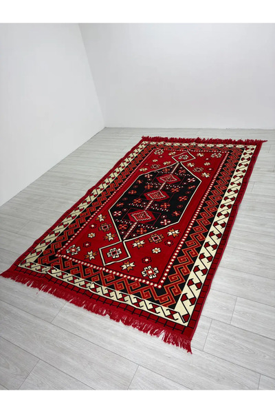 BAKIRÖZÜ HOME Pamuk Polyester Karışımlı Modern Otantik Kilim - Sedir Modeli Y...