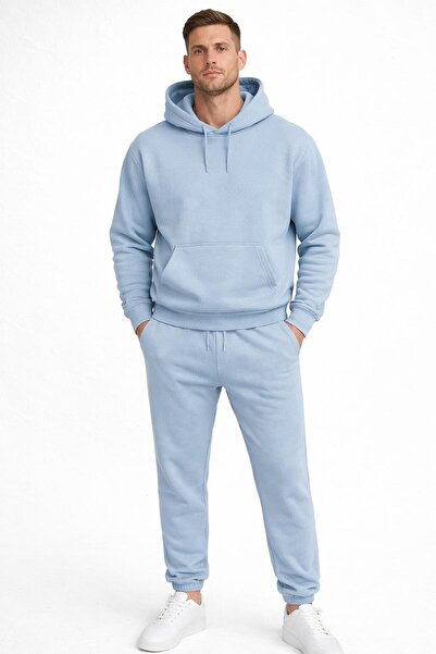 WENMİNG Men's Hooded Tracksuit Set 3 Yarn Regular Thick Fabric Comfortable Fi...