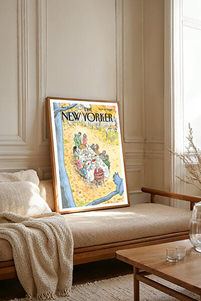 Dekorsiahome One Piece Wooden Framed Newyorker Cover Painting Tk2783