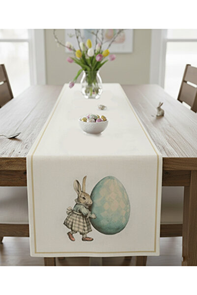 Markaev Easter Rabbit Cotton Table Runner 0110– 50X150 cm