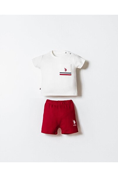 U.S. Polo Assn. يو إس بولو أسن طقم علوي وسفلي للأطفال الأولاد مصنوع من القطن ...