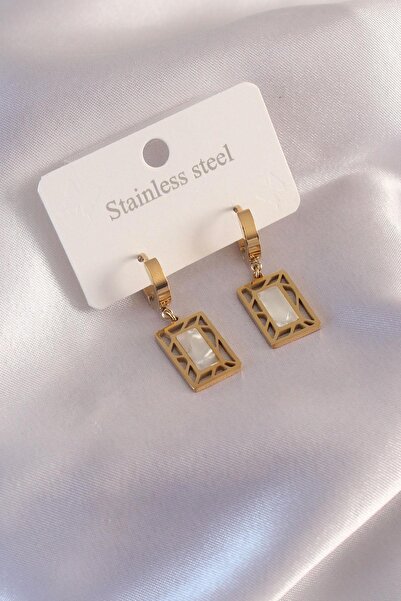 Generic Brand Steel Gold Color Square Women's Earrings