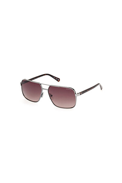 Guess Metal Sun Glasses M Shiny Gunmetal Gradient Brown